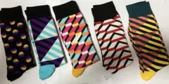 5足セット秋冬の新ファッションファッションブランド 高筒綿靴下個性的なストリート