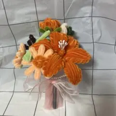モールフラワー　枯れない花 花束　ブーケ　プレゼント　オレンジ