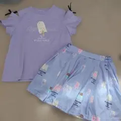 BYLOVEITGIRLS アイスクリームプリント Tシャツとスカートセット