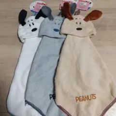 PEANUTS ループ付タオル 3色セット新品、未使用、タグ付き