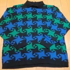 ビンテージ　USA製　ALFREDDUNNER　幾何学模様セータースペースエイジ