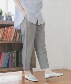 新品未使用 スタディオクリップ 夏のお手入れらくらくテーパードパンツ 千鳥 LLのサムネイル