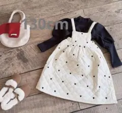 ⭐︎SALE⭐︎ハート刺繍のキルトワンピース　130cm