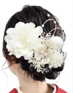 髪飾り 成人式 和装小物 卒業式 結婚式 袴 振袖 専用ケース付き ホワイト