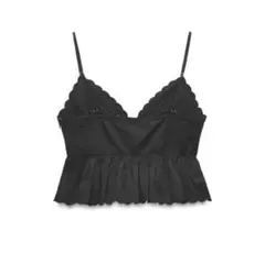 ZARA エンブロイダリーポプリントップス M