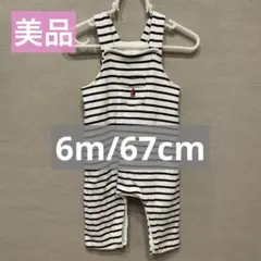 PETIT BATEAU ストライプロンパース 6m/67cm
