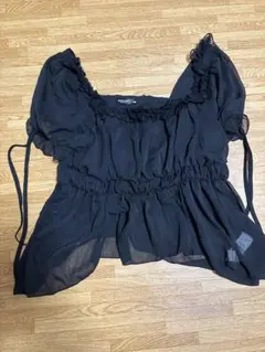 SHEIN CURVE シフォンブラウス 0XL ブラックのサムネイル