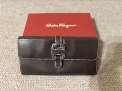 【訳あり】Salvatore Ferragamo 長財布 ブラウン　レザーのサムネイル