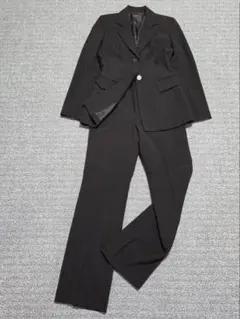 黒 シングルボタン ビジネスパンツスーツ