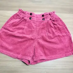 コーデュロイ ピンク ハーフパンツ