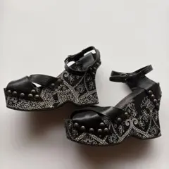 MIU MIU ウェッジソール サンダル ブラック 36 23cmのサムネイル