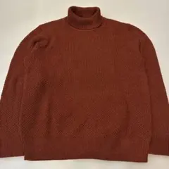 美品 オールド ユニクロ タートルネック ニット セーター ウール エンジ