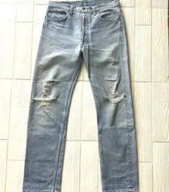 90年製 リーバイス501 クラッシュデニム グランジ USA 脇割 スタンプ
