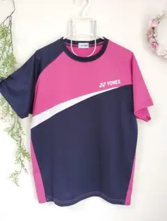 ヨネックス Tシャツ ピンク&ネイビーバックロゴ アシンメトリー M相当のサムネイル