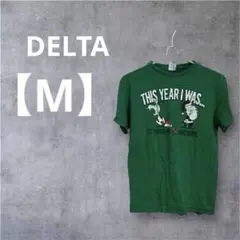 DELTA【M】スヌーピープリント　半袖Tシャツ　緑グリーン