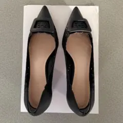 RANDA 黒 ポインテッドトゥ パンプス23.5cm