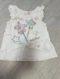 メゾピアノ 星のステッキ柄タンクトップ 110cm