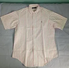 ポロラルフローレン　ストライプ柄半袖ボタンダウンシャツ
