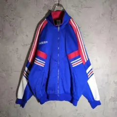 【激レア】adidas デサント製 90s 刺繍ロゴ トラックジャケット XL