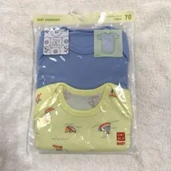 新品未使用 ユニクロ ボディスーツ ボディ肌着 2枚セット ロンパース 70