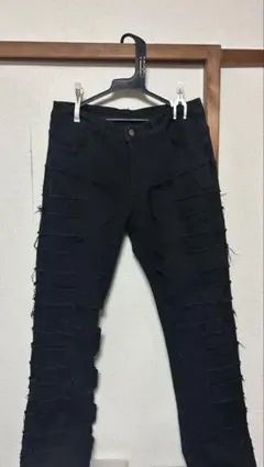 ダメージ フレアデニム ブラック GUAPI系 mnml系 VALABASAS系