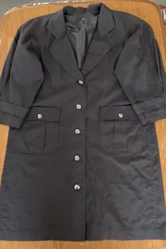 【大きいサイズ XL以上】レリアン トレンチコート　黒　ベルト無し