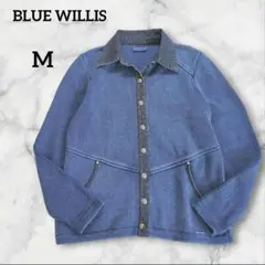 ブルーウィリーズ　デニム風カジュアル　ジャケット　長袖　ニット　M
