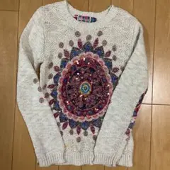 デシグアル Desigual 長袖 ニット セーター 120 スパンコール 美品