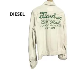 DIESELディーゼル　デニムジャケット　刺繍　アメカジ　M