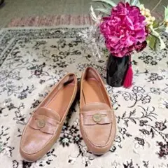 コーチ　COACH　人気キャメル色　コインローファー