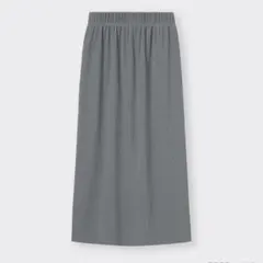 GU リブナロースリットロングスカート グレー Lサイズ