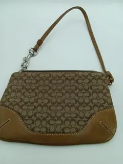 年末SALE【COACH】シグネチャー ブラウン ポーチ