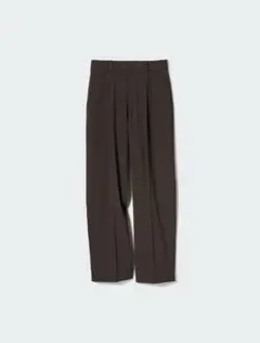 UNIQLO タックワイドパンツ M ダークブラウン