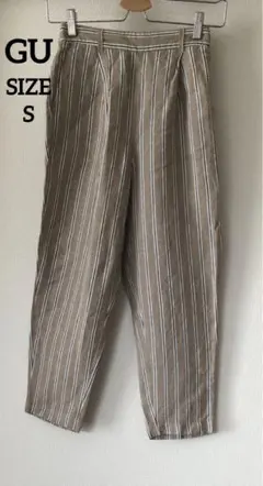 【GU】レディース　ストライプ 後ろゴムウエストパンツ S