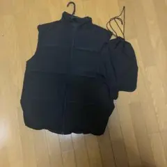 ブラック ジップアップ ベスト　専用の袋あり