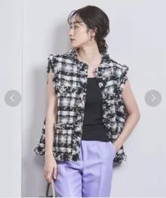 ユナイテッドアローズ　チェックツイードベスト