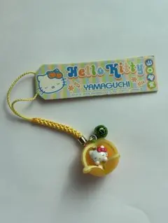 【レア】山口県限定　夏みかんキティー　ビーズストラップ　2003年 ハローキティ ご当地限定ストラップ 根付け 山口限定 夏みかん 柑橘