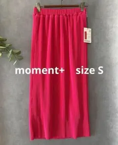 【試着のみ】moment+ ビビッドピンク プリーツスカート
