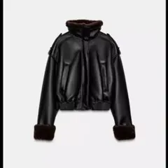 ZARA ダブルフェイスフェイクレザーボンバージャケット