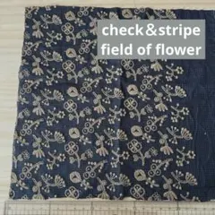 check＆stripe field of flower ネイビー　チェック