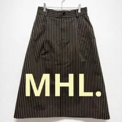MHL. マーガレットハウエル ストライプスカート コットン ウール混 日本製Ⅱのサムネイル
