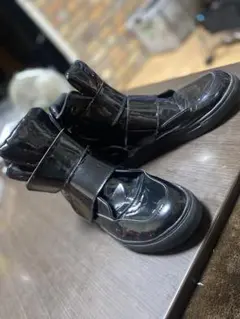 【美品/Mサイズ】ankoROCK 2連ベルクロ エナメルハイカットスニーカー