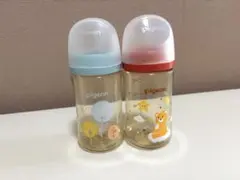 Pigeon 哺乳瓶 240ml 青 赤 2個セット