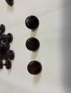 N361★新品 革ボタン 高級 本革 皮 釦 艶あり 黒ブラック 3個セット20