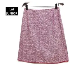 Lat JUNIOR ひざ丈スカート　お花畑　ピンク系　小さい花柄　日本製のサムネイル