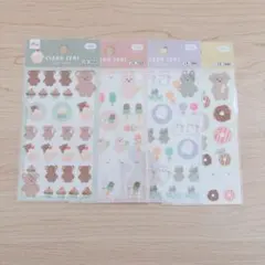 クリアシールセット クマ・ドーナツデザイン