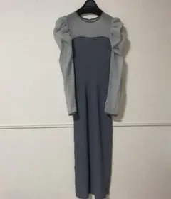 な*♪様 FRAY I.D フレイアイディー オーガンスリーブニットコンビワンピ