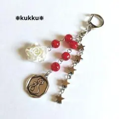 キーホルダー　レッドキャット　ハンドメイド