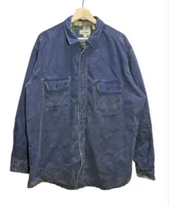 90s L.L.Bean デニムシャツ 裏地チェック XL TALL ドミニカ製
