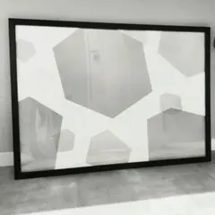 【匿名配送】大型 アートポスター B2 ヘキサゴン モノトーン